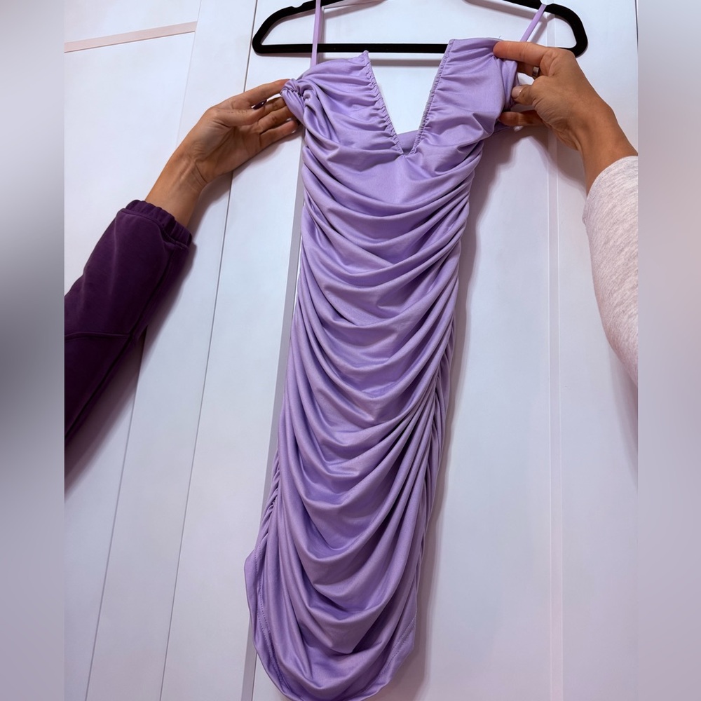 Superdown Lavender Ruched Mini Dress - Picture 2 of 4